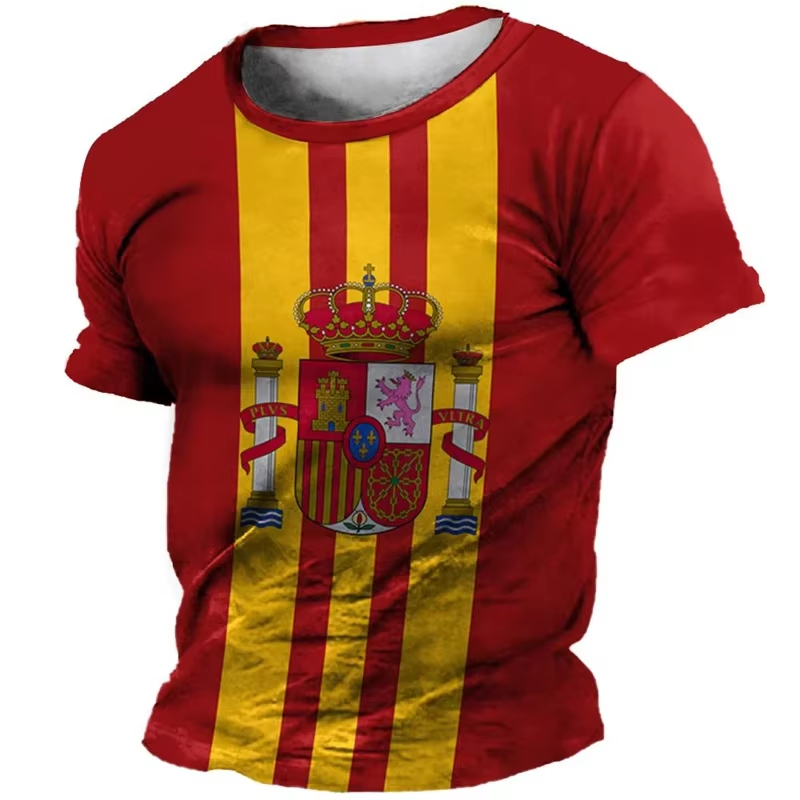 Summer Clothing In Spanish - Koszulka męska z nadrukiem 3D flagi