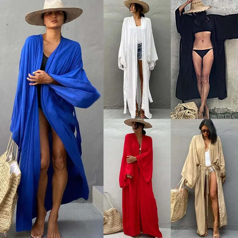 Summer Clothing Wraps - Kimono Damskie Plażowe Narzutki Kardigan Szlafrok