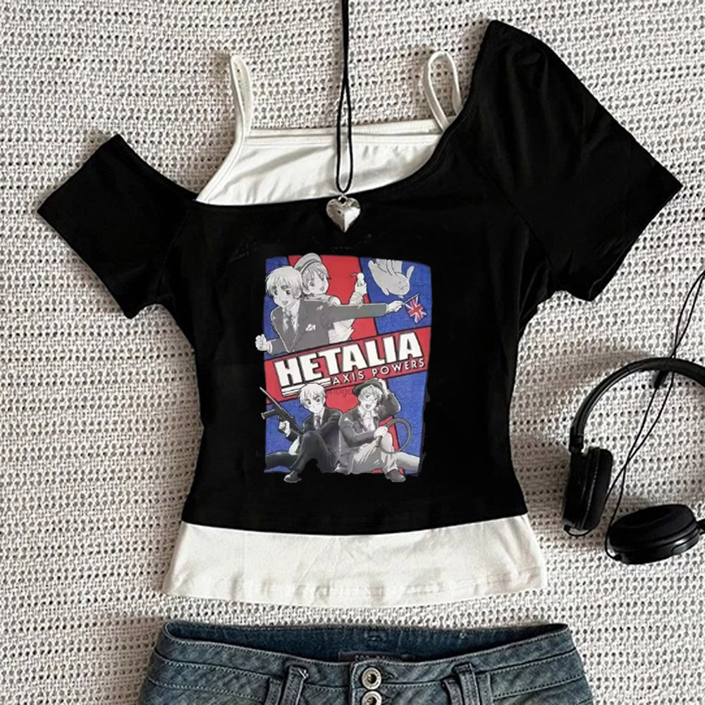 Summer Grunge Clothing - Hetalia crop top damski streetwear grunge