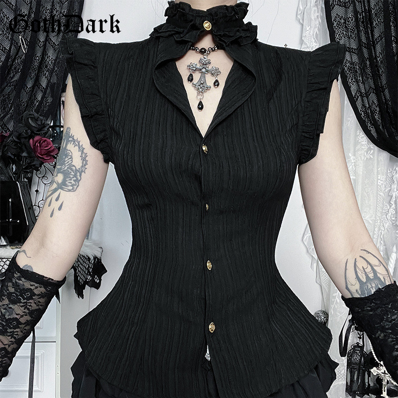 Summer Grunge Clothing - Gotyckie, mroczne bluzki koszulowe w stylu
