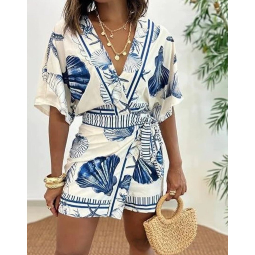Summer Zara - Modny damski kombinezon z nadrukiem, z