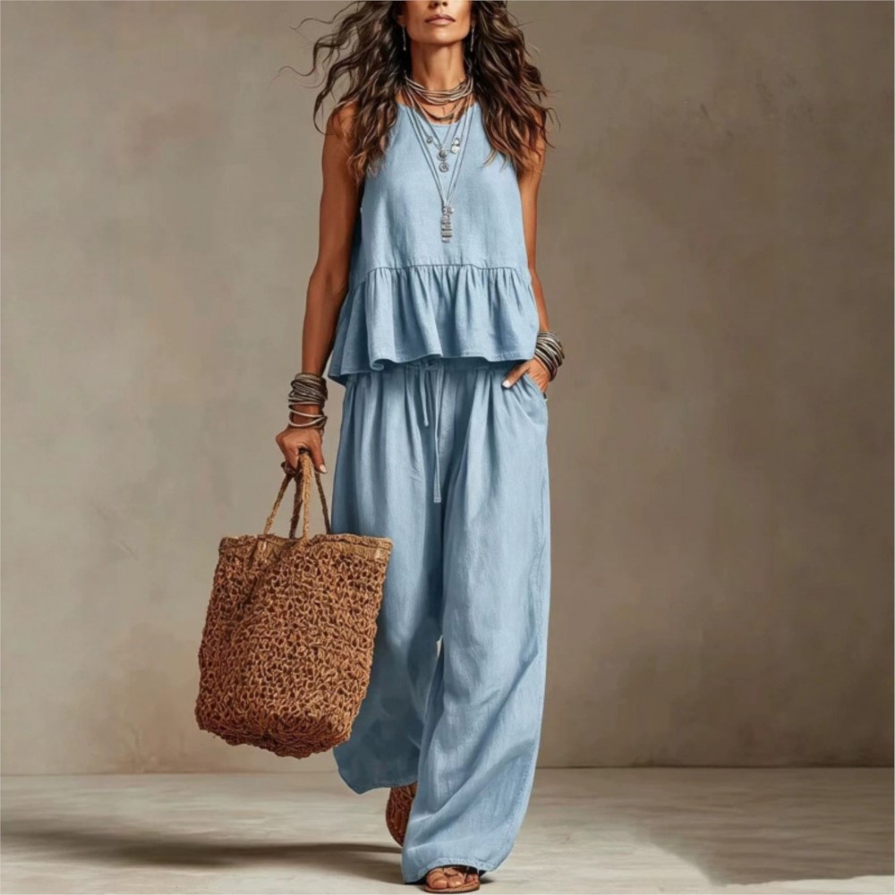Summer Zara - Nowy, modny, elegancki damski komplet: bezrękawnik
