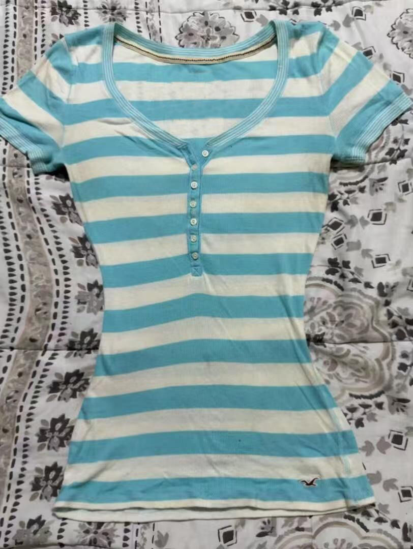 Summer Grunge Clothing - Koszulka Stripe Blue Aesthetic 2000s Streetwear