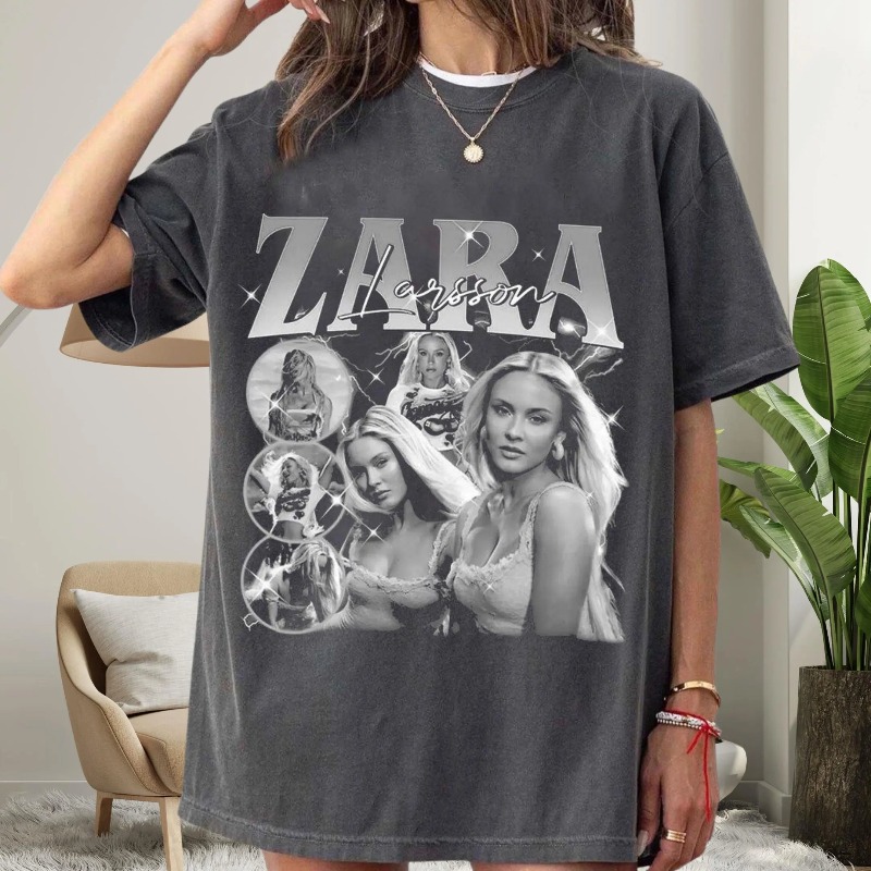 Summer Zara - Koszulka Zara Larsson w stylu vintage,