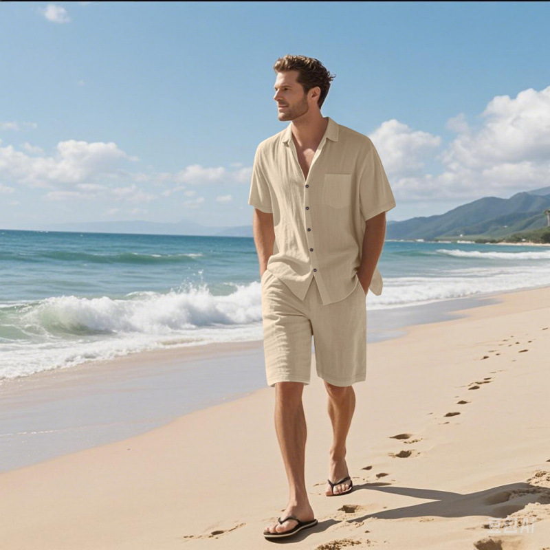 Męski zestaw: lniana koszula z – Linen Shorts Men recenzja i cena
