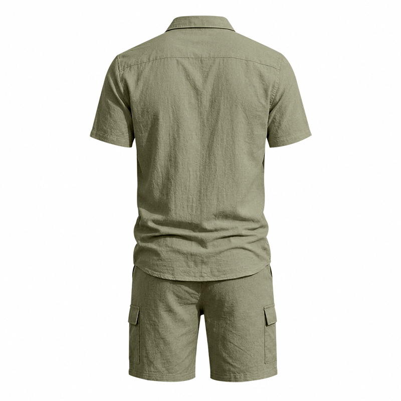 Męski letni lniany dwuczęściow – Linen Shorts Men recenzja i cena